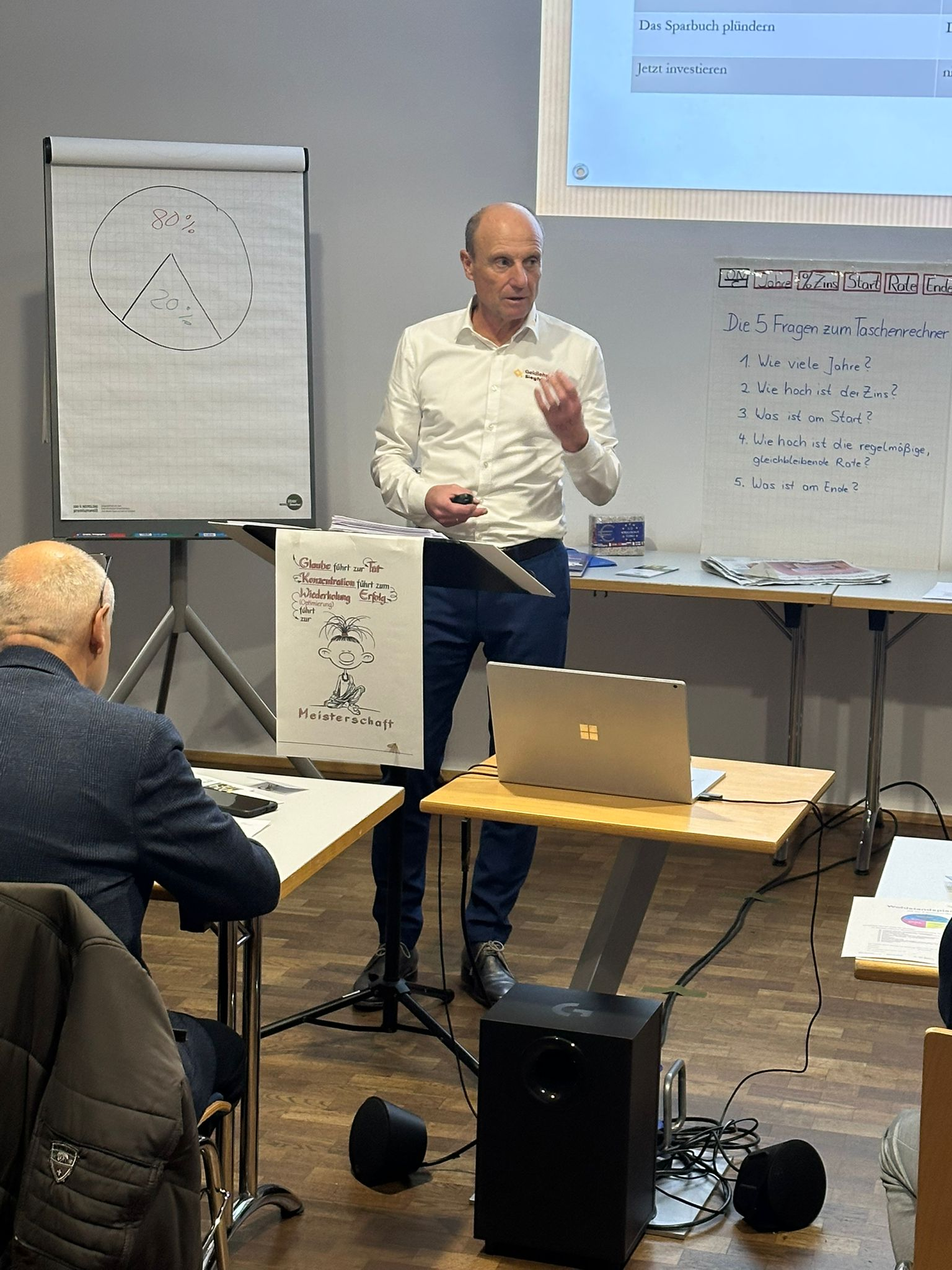 Siegfried Reitberger im Seminar — am Flipchart vor Teilnehmenden